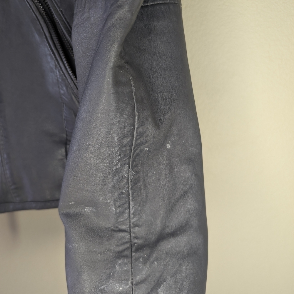 Tahari Black Leather Jacket for Women - Picture 8 of 16